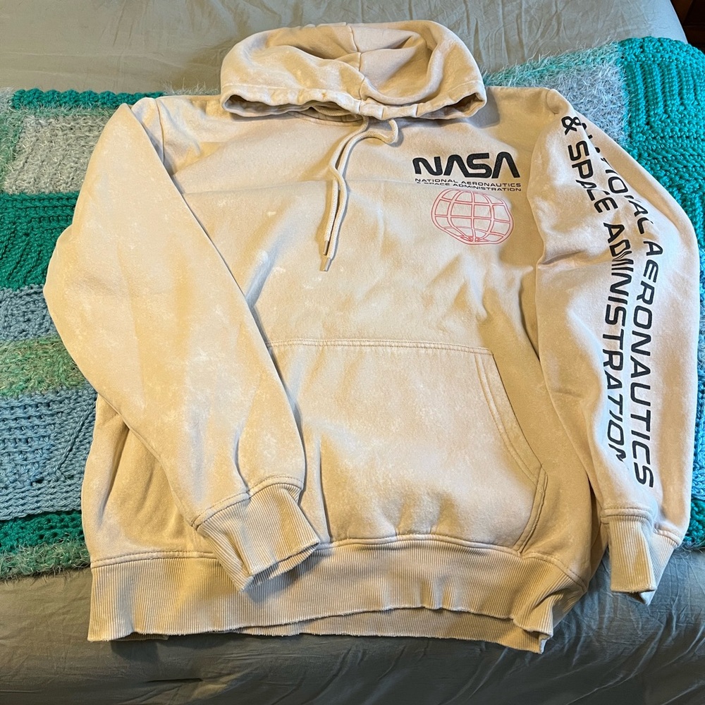 NASA Cream hoodie with Iconic Logo